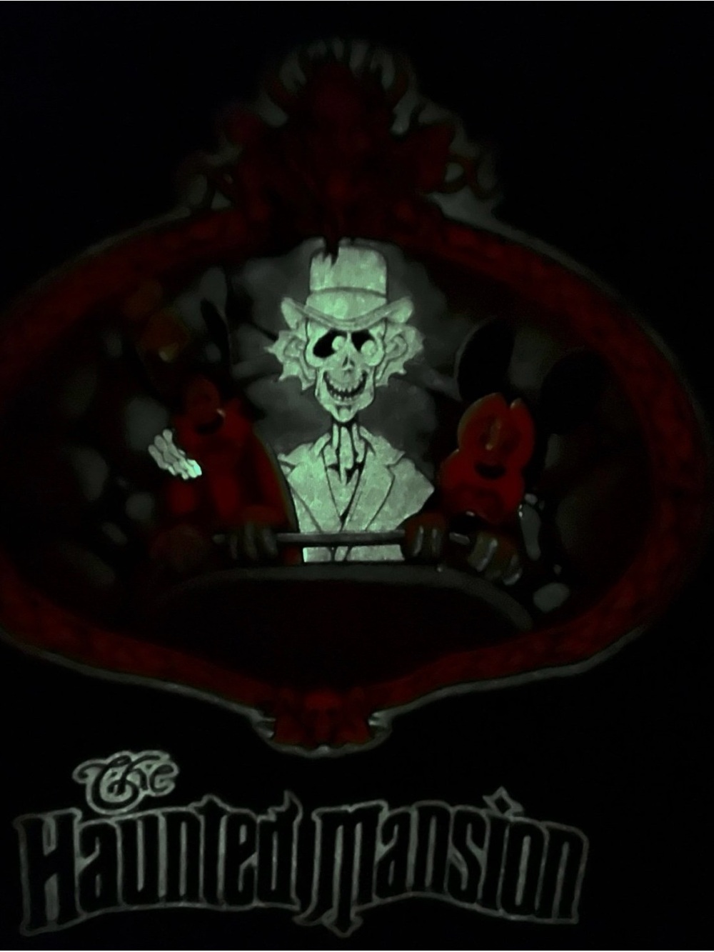 Disney Black Haunted Mansion Tee with Neon Green & Blue Graphic - Picture 4 of 8